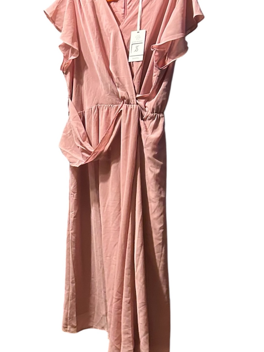 Blush Pink Maxi Wrap Dress